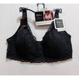 Bali Wirefree Bra Women XL Black Beautifully You Lace Comfort Intimates Romantic